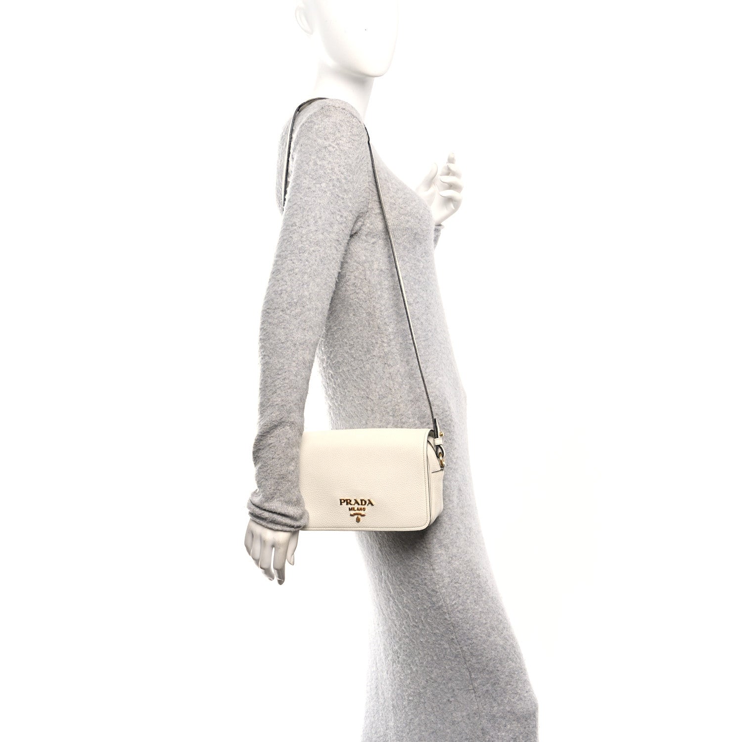 Prada Vitello Phenix Crossbody Bag Talco 2 of 11