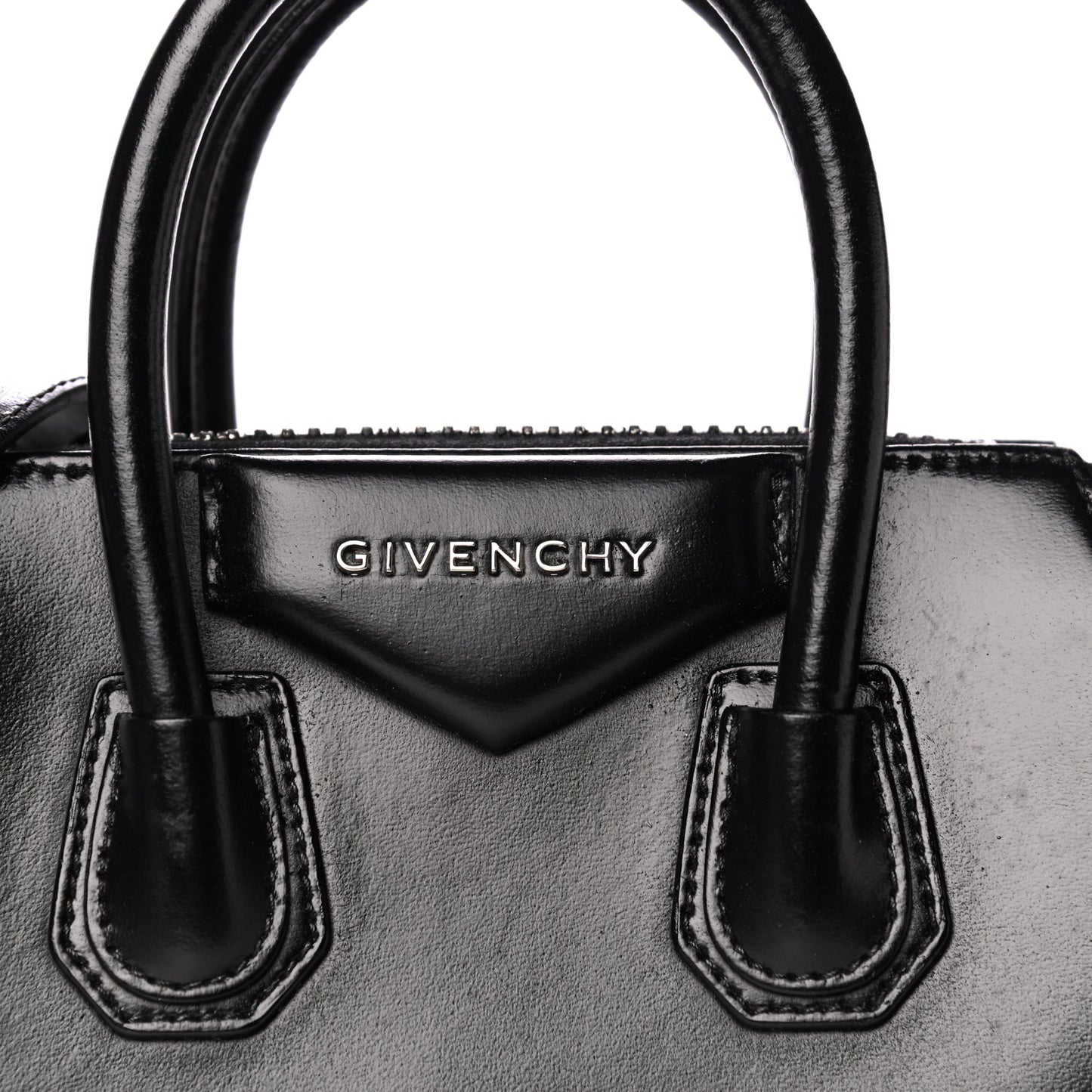 Shiny Lord Calfskin Mini Antigona Black