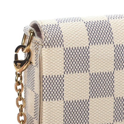 Louis Vuitton Damier Azur Pochette Felicie Chain Wallet Rose Ballerine 13 of 15