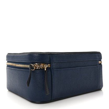 Chanel Caviar Quilted Large CC Filigree Vanity Case Navy 4 of 13