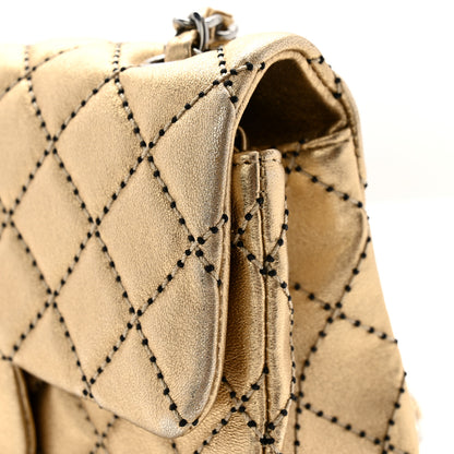 Chanel Metallic Lambskin Quilted Mini Rectangular Flap Gold 13 of 14