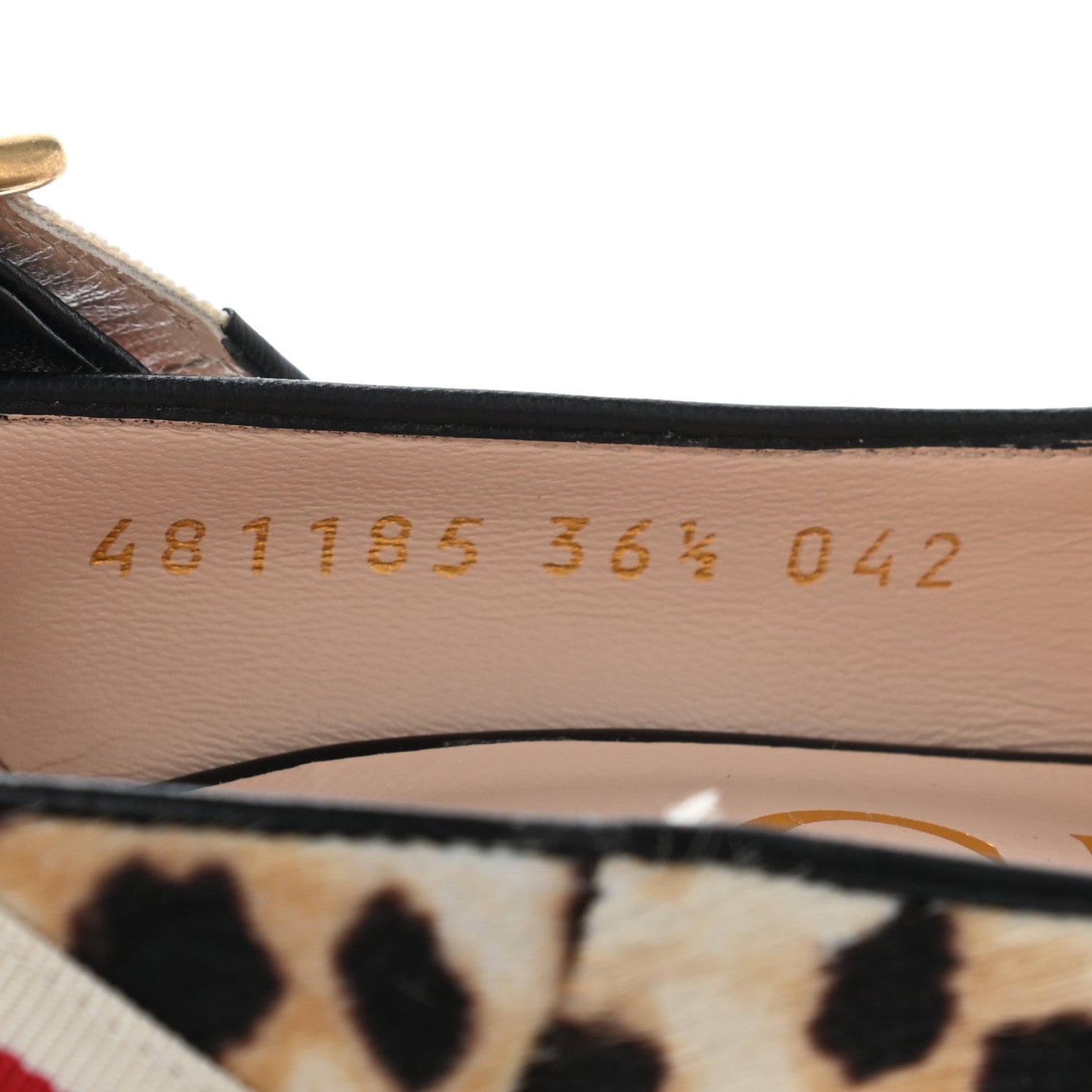 Gucci Calf Hair Leopard Print Sylvie High Heel Slingback Pumps 36.5 Naturale Black 8 of 12