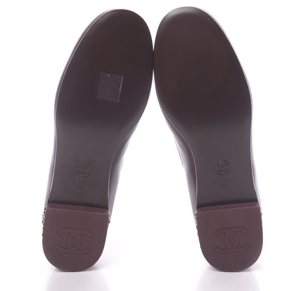 Chanel Calfskin CC Chain Mocassin Loafers 39 Burgundy 5 of 9