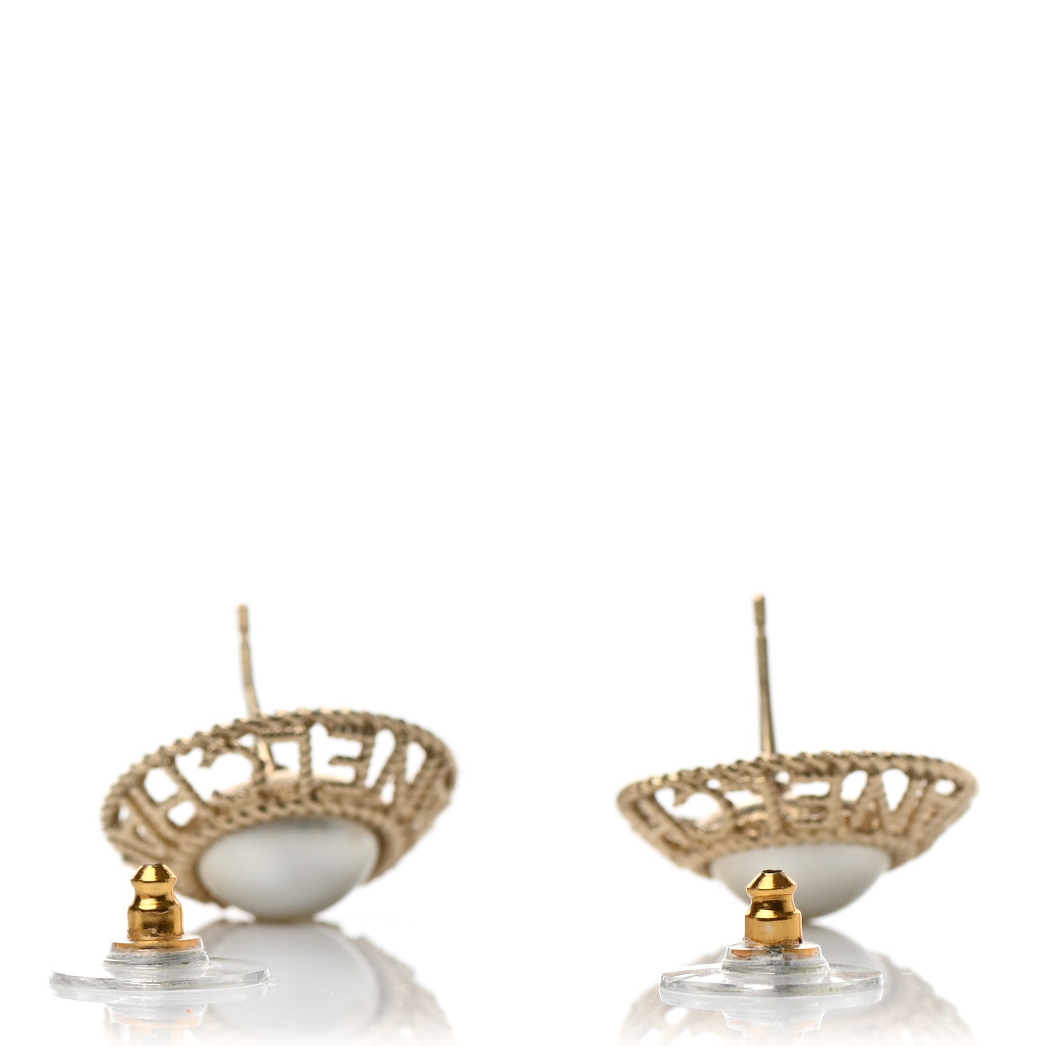 Chanel Pearl CC Round Rope Logo Earrings Gold 3 of 4