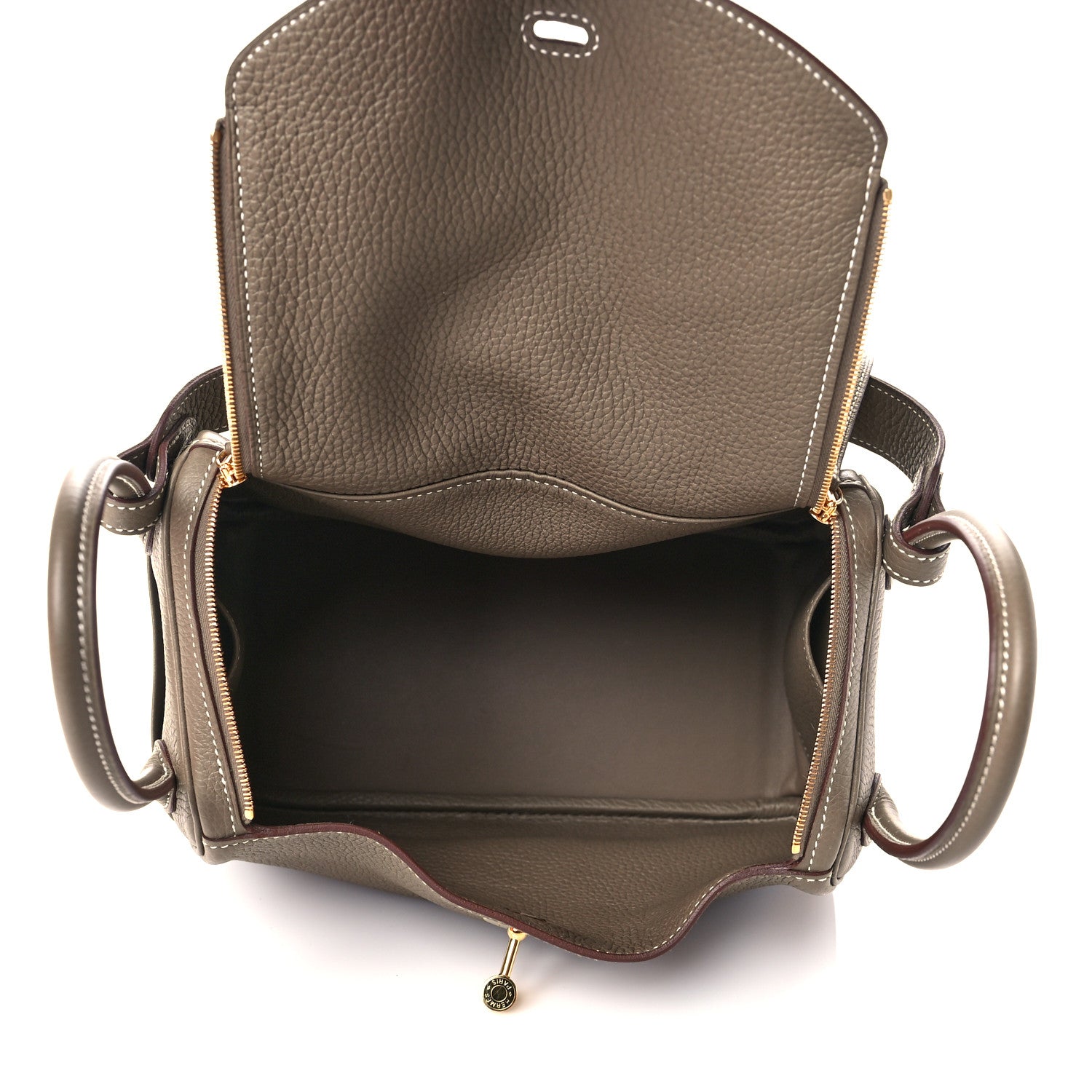 Hermes Taurillon Clemence Lindy 26 Etoupe 5 of 11