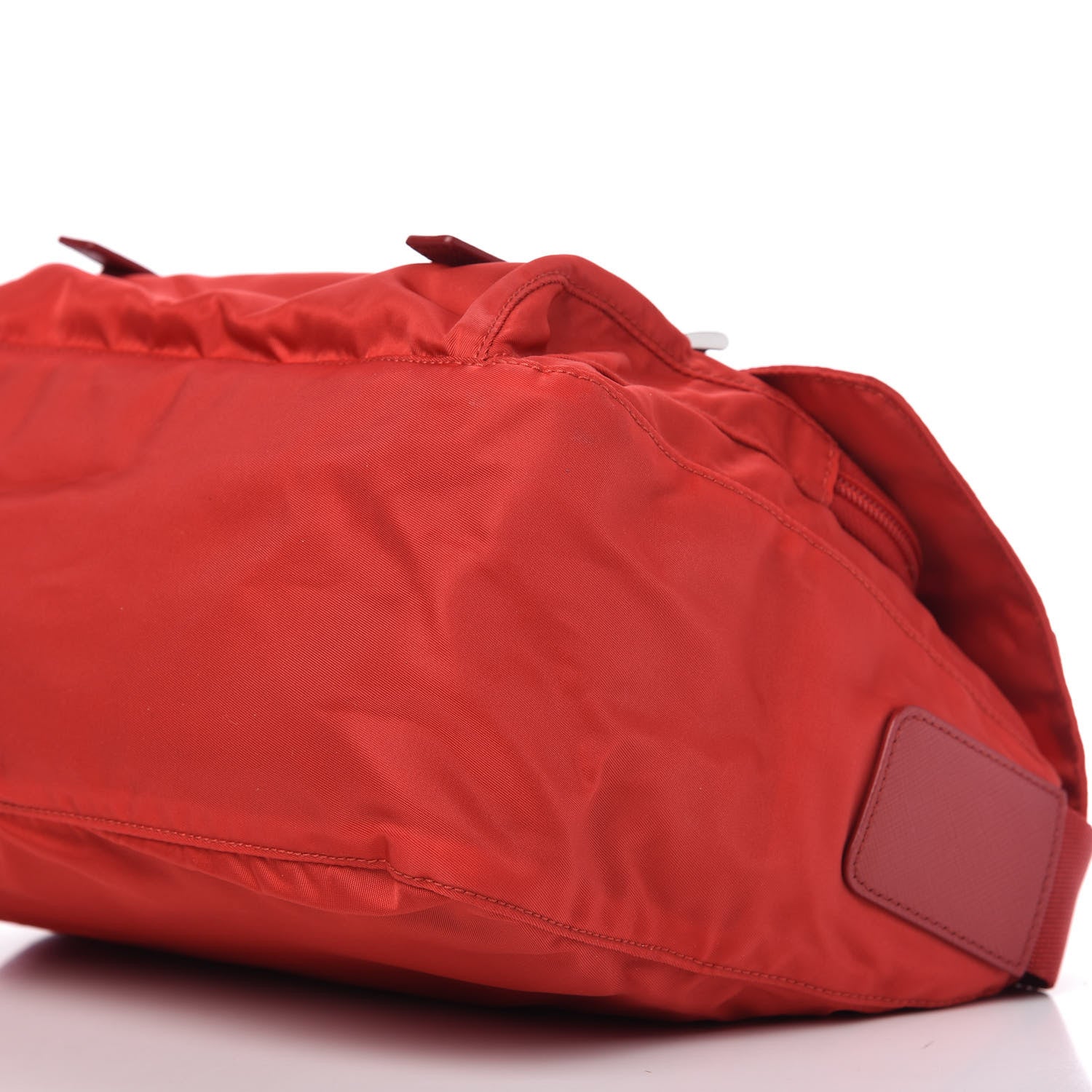 Prada Tessuto Nylon Saffiano Messenger Bag Red 7 of 10