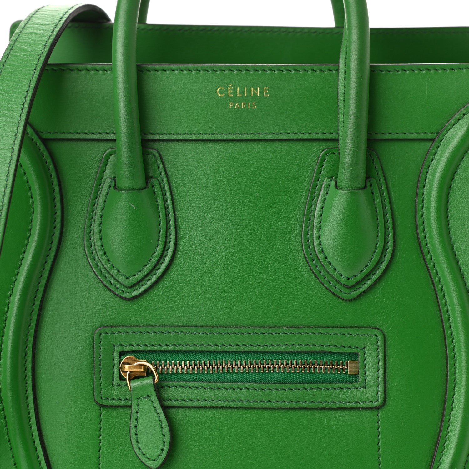 Celine Smooth Calfskin Nano Luggage Grass 8 of 12