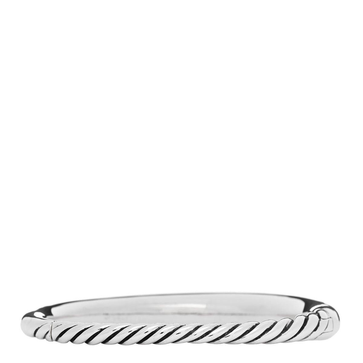 Sterling Silver  Diamond 9.5mm Pure Form Smooth Bangle Bracelet