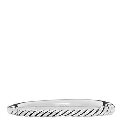 David Yurman Sterling Silver  Diamond 9.5mm Pure Form Smooth Bangle Bracelet 2 of 3