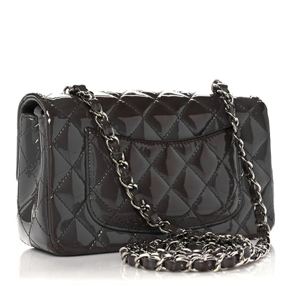 Chanel Patent Calfskin Quilted Mini Rectangular Flap Grey 3 of 11