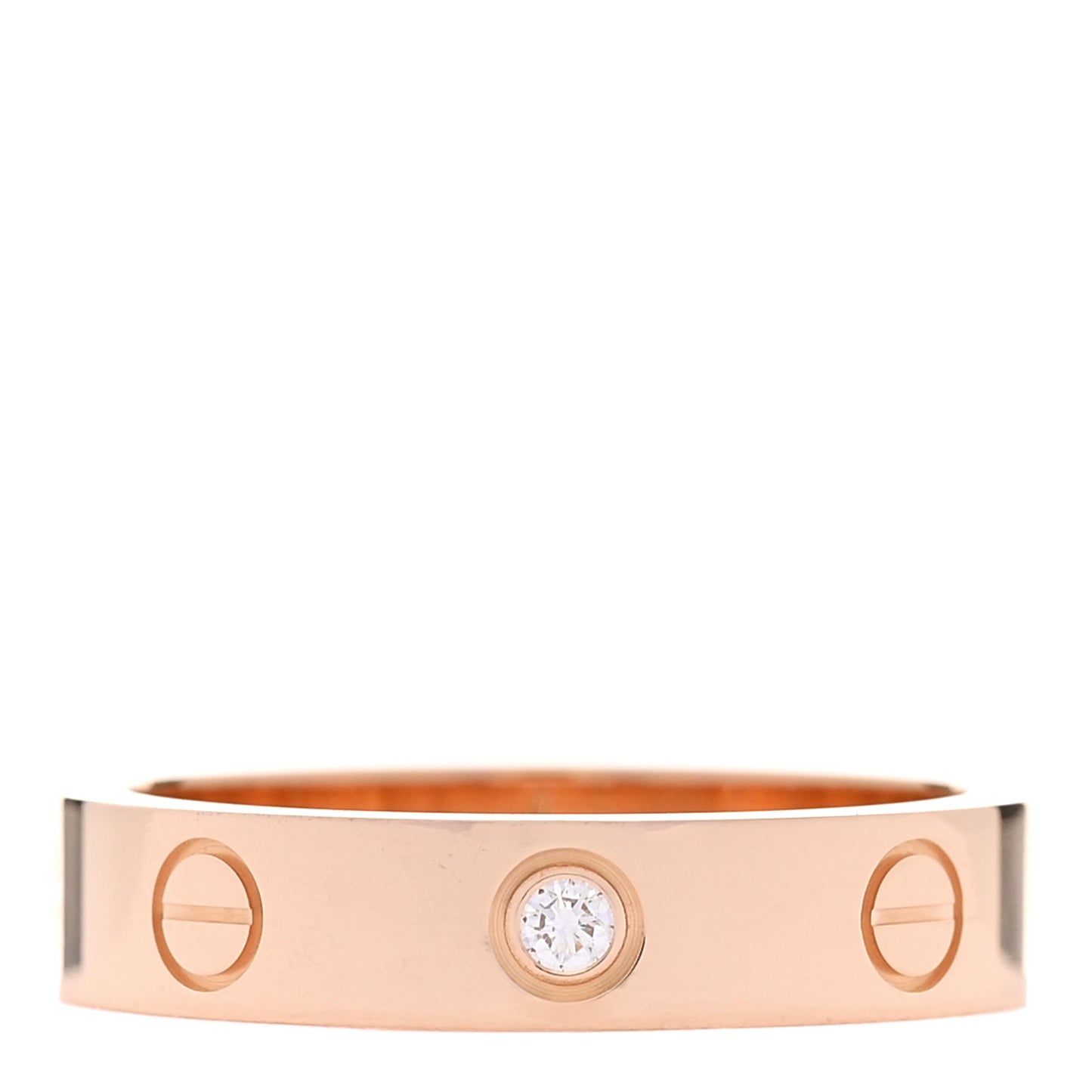 18K Pink Gold Diamond 4mm LOVE Wedding Band Ring 51 5.75
