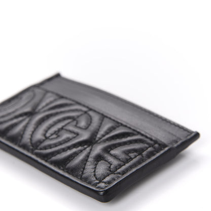 Gucci Calfskin G Rhombus Quilted Card Holder Black 7 of 9