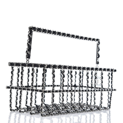Chanel Brass Calfskin Grocery By Minaudiere Shopping Basket Silver 4 of 9