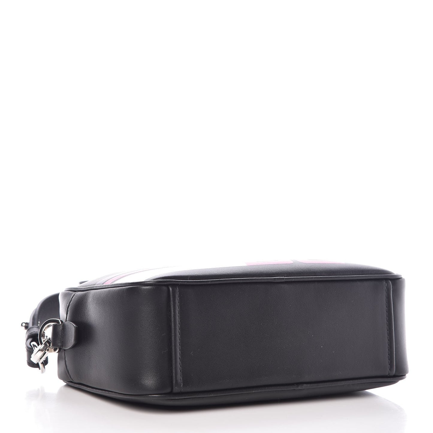 PRADA City Calfskin Racing Logo Camera Bag Black Fuxia