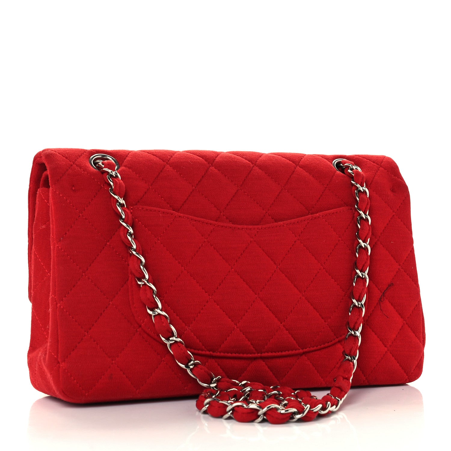 Chanel Jersey Quilted Medium Double Flap Red 2 of 10