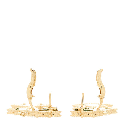 Van Cleef & Arpels 18K Yellow Gold Malachite 3 Motifs Magic Alhambra Earrings 3 of 6