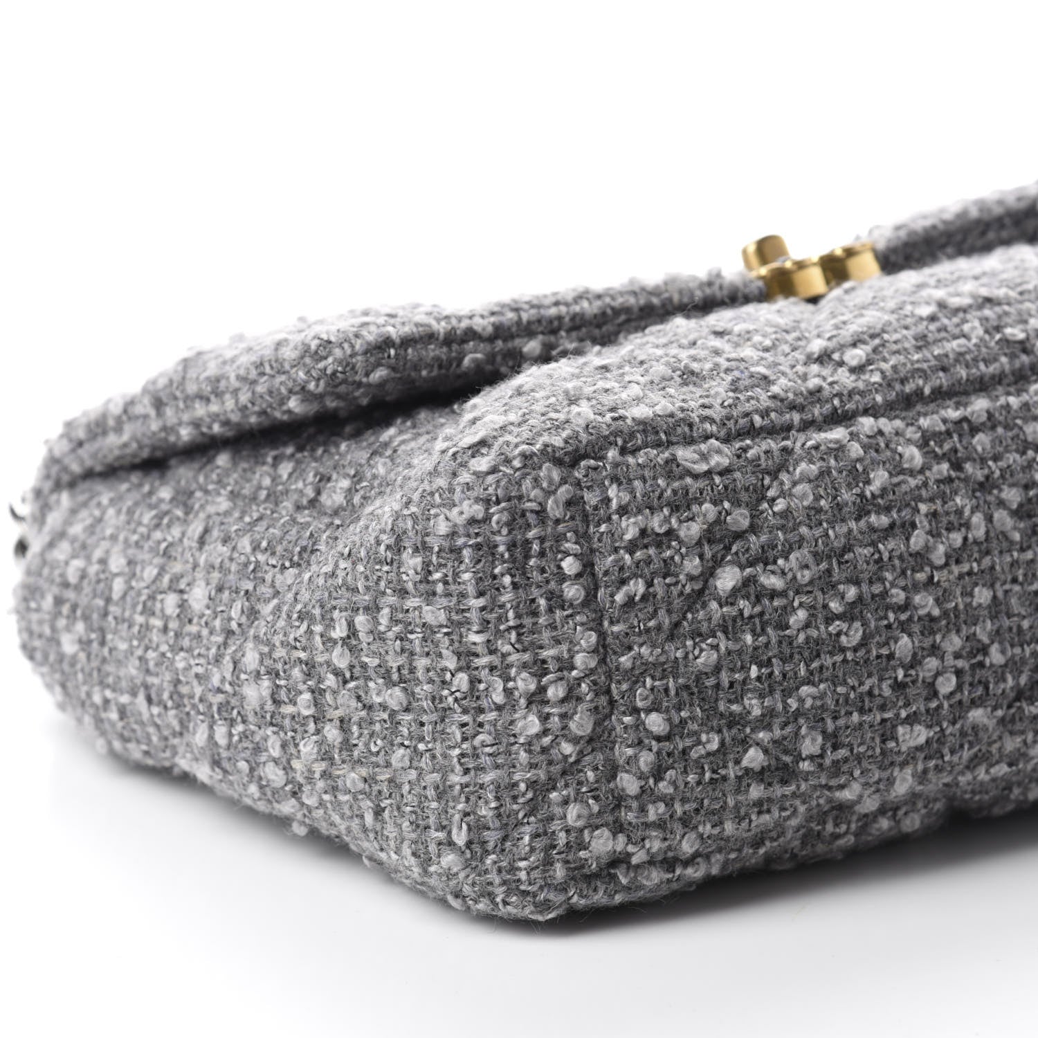 Chanel Tweed Quilted Large 19 Flap Grey 6 of 11