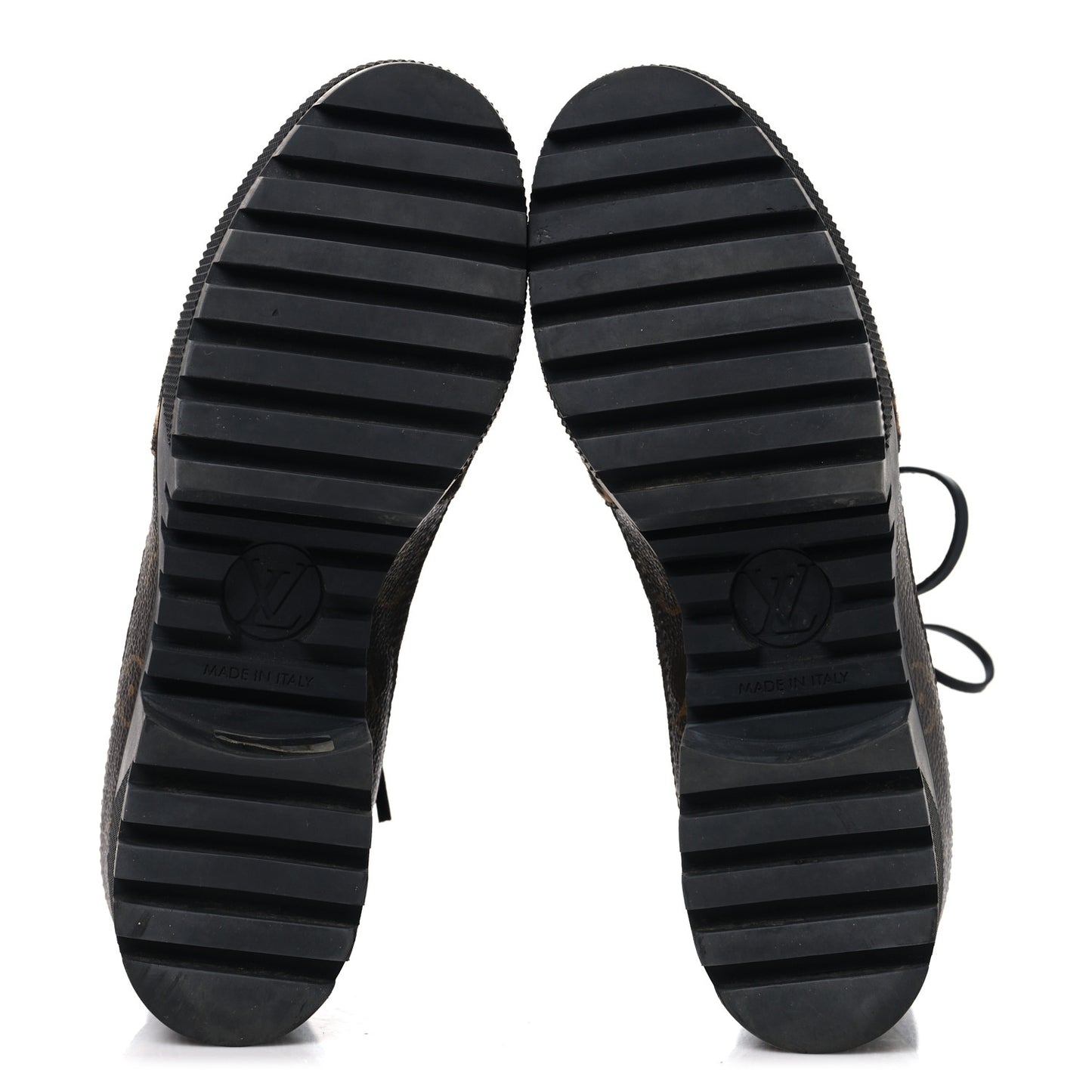 Suede Calfskin Monogram Calf Hair Laureate Platform Desert Boots 37.5 Black