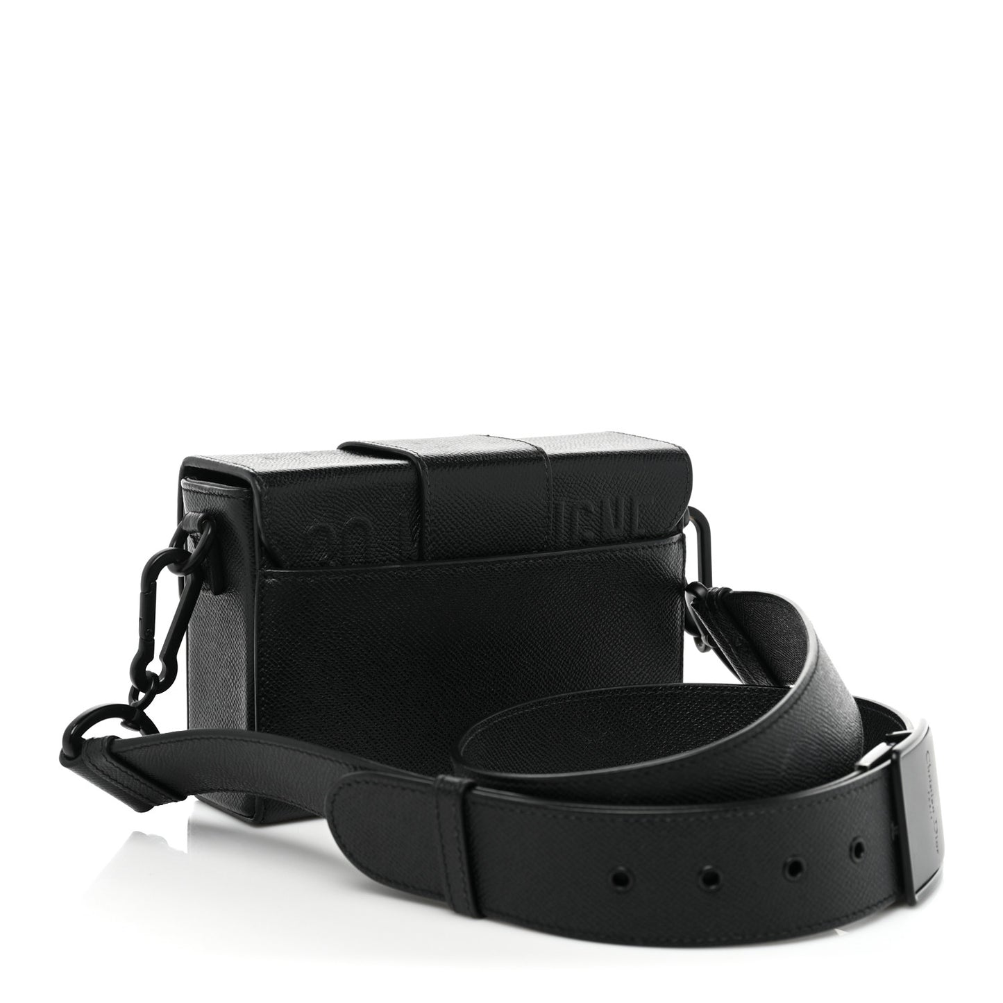 Ultra Matte Grained Calfskin 30 Montaigne Box Bag Black