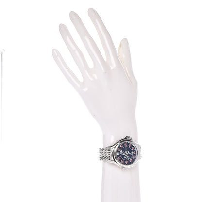 Fendi Stainless Steel Diamond Topaz 38mm Crazy Carats Rotating Gem Quartz Watch Black 2 of 9