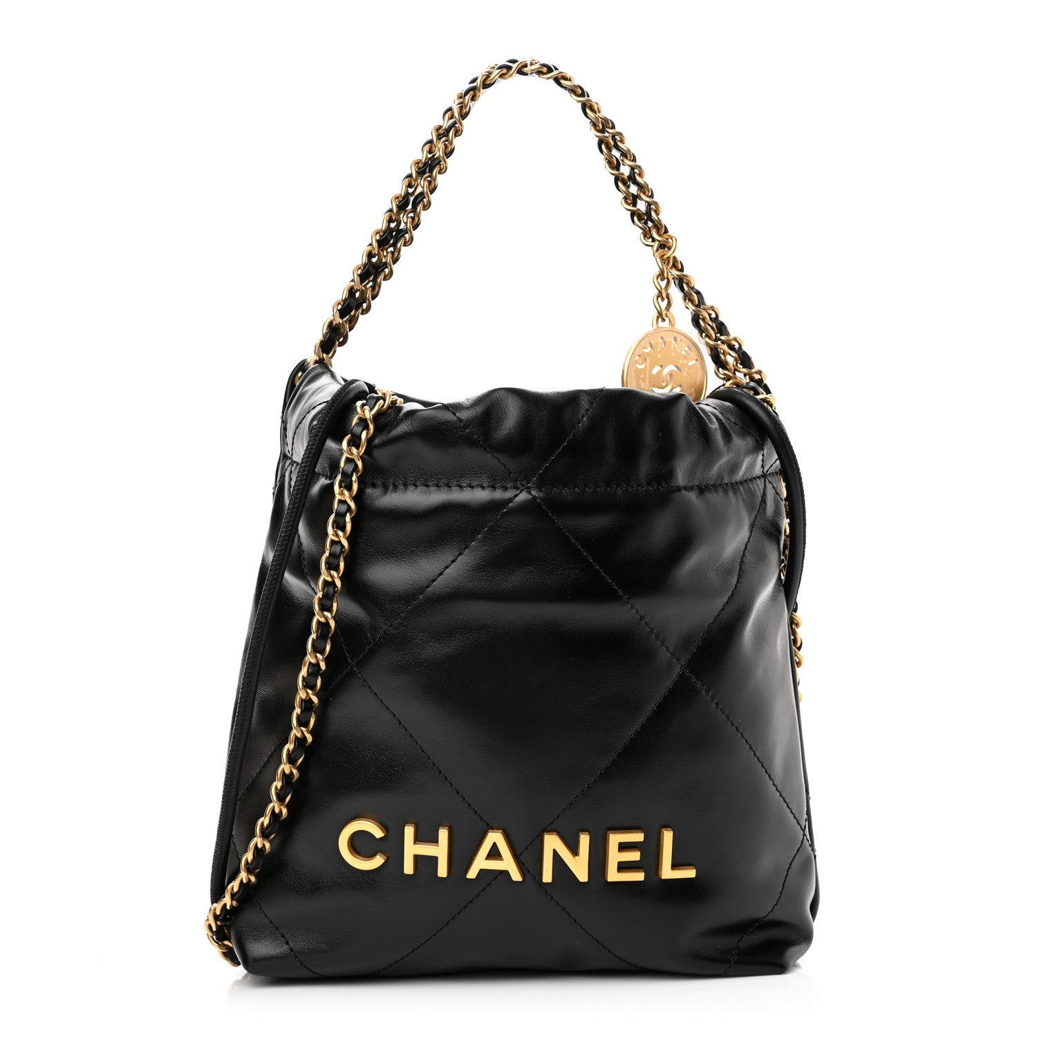 Chanel Shiny Calfskin Quilted Mini Chanel 22 Black 1 of 11