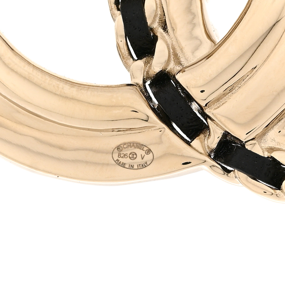 Lambskin Pearl Crystal Quilted CC Brooch Black Gold