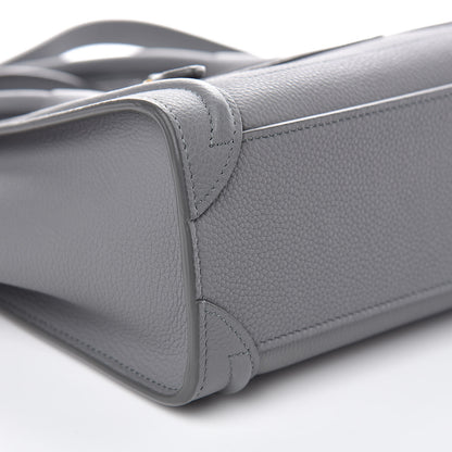 Celine Drummed Calfskin Nano Luggage Kohl 9 of 12