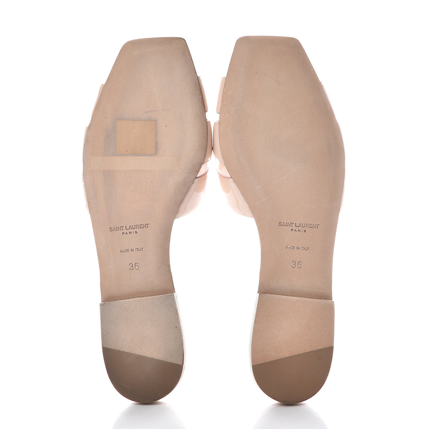 Saint Laurent Patent Tribute 05 Slide Sandals 36 Egg Shell 5 of 11