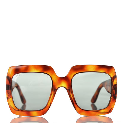 Gucci Acetate Square Frame Sunglasses GG 0053S Havana 2 of 7