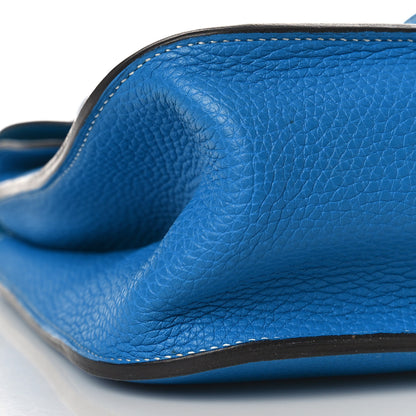 Hermes Taurillon Clemence Halzan 31 GM Bleu Zanzibar 7 of 9