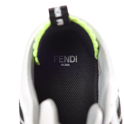 Fendi Vitello Mesh Lycra FF T-Rex Sneakers 35.5 Ultra White Black Giallo Fluo 8 of 10