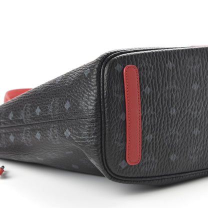 MCM Visetos Medium Liz Reversible Shopper Tote Black Red 5 of 16