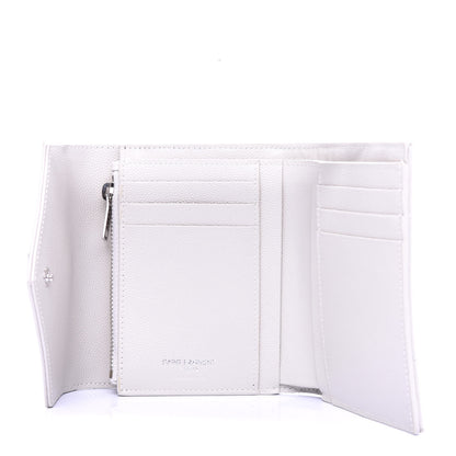 Saint Laurent Grain De Poudre Matelasse Chevron Monogram Compact Tri Fold Wallet Crema Soft 5 of 7