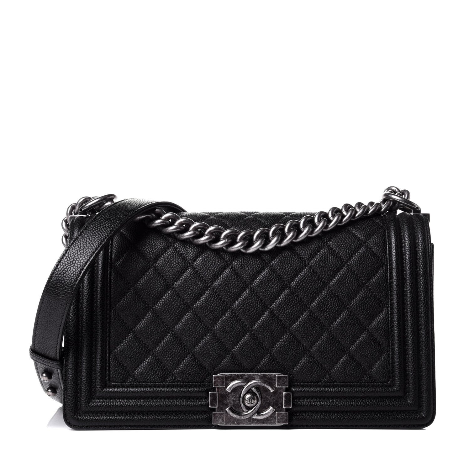 Caviar Quilted Medium Boy Flap Black