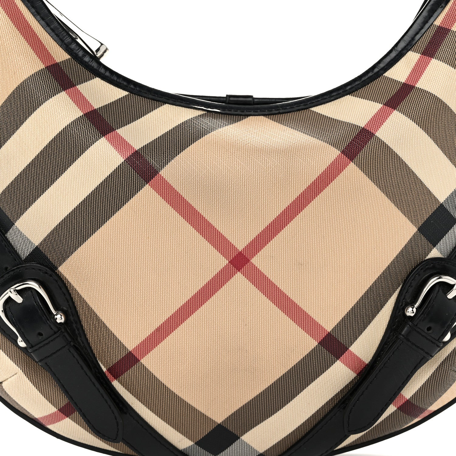 Burberry Supernova Check Buckle Hobo Black 8 of 10