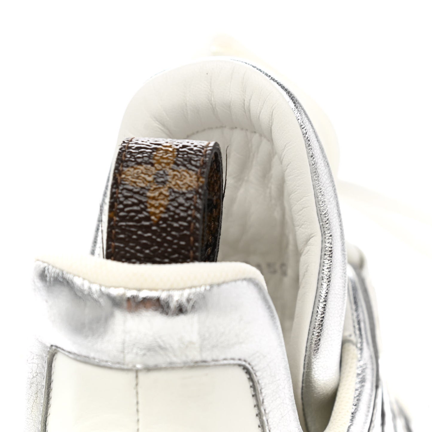 Metallic Calfskin Technical Nylon LV Archlight Sneakers 41 White Silver