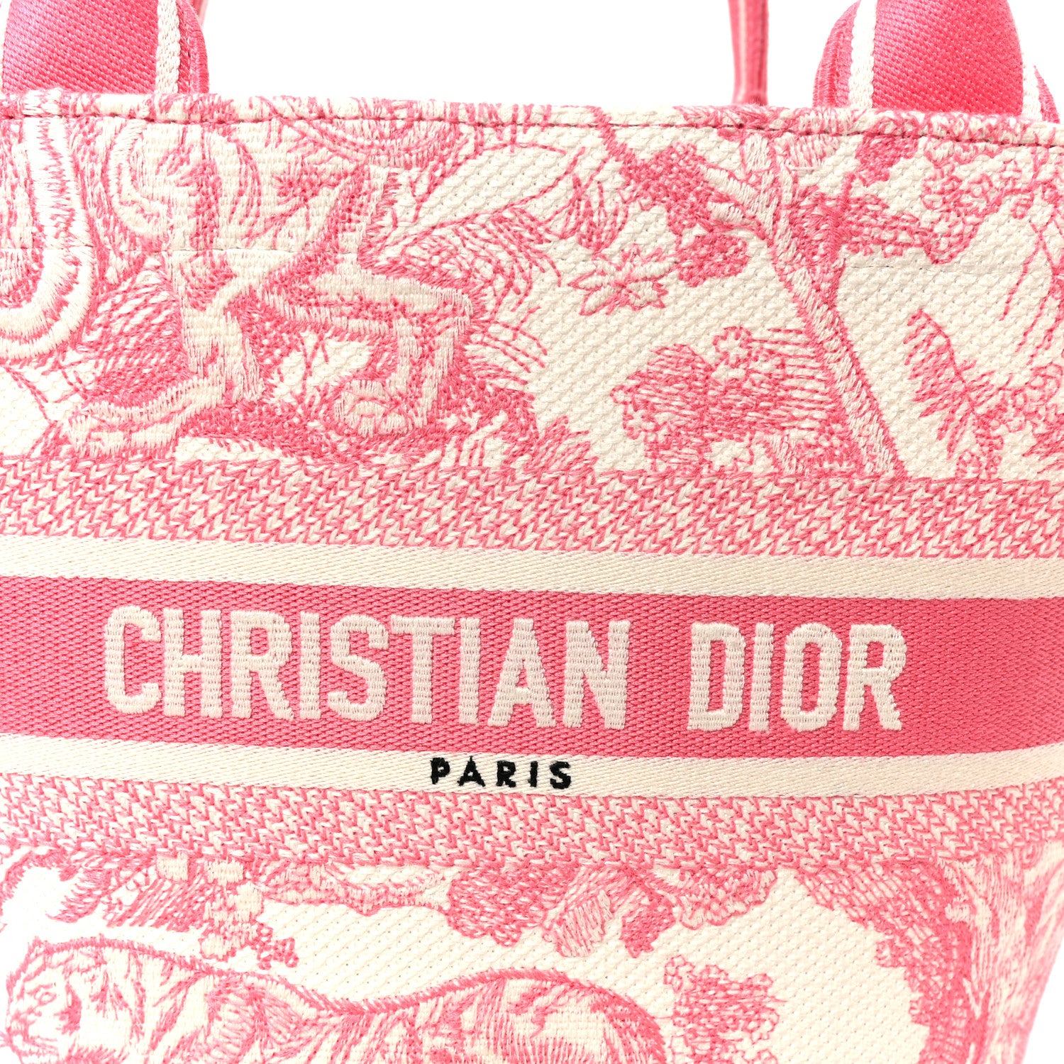 Christian Dior Canvas Embroidered Dioriviera Toile De Jouy Panier