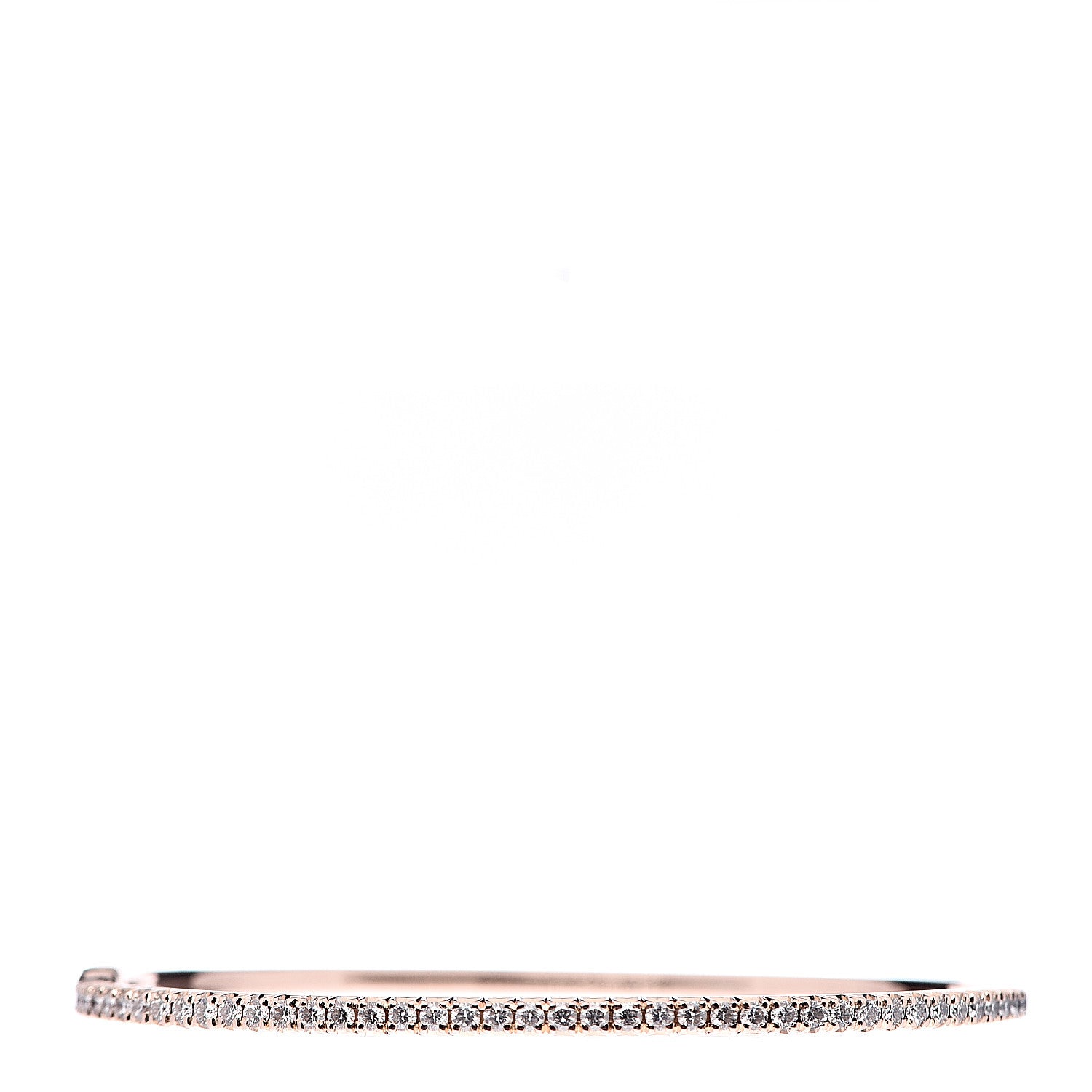 Tiffany 18K Rose Gold Diamond Metro Hinged Bangle Bracelet 1 of 5