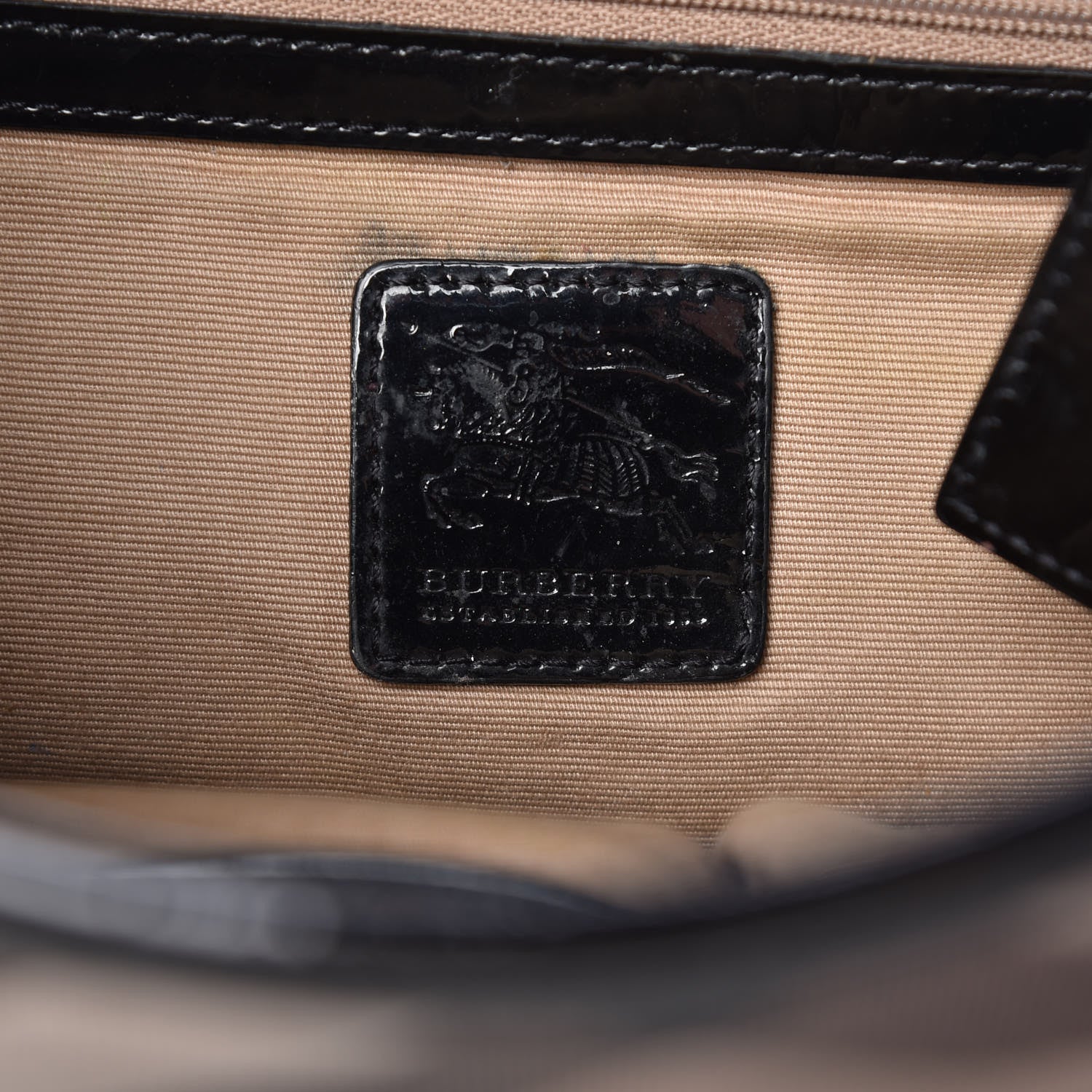 Burberry Patent Supernova Check Tote Black 6 of 30
