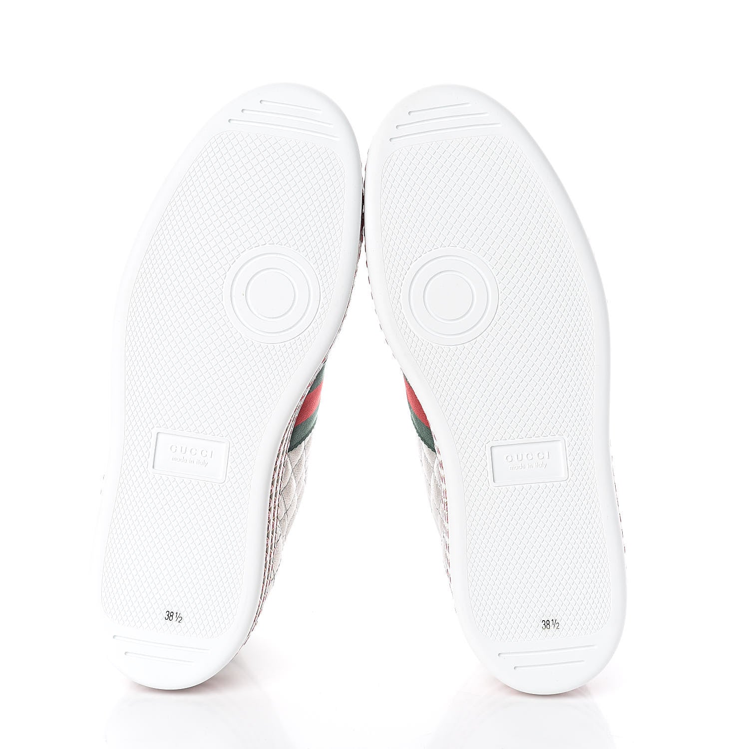 Gucci Laminated Nappa Crystal Web Bee Embroidered Trapuntata Womens Ace Platform Sneakers 38.5 Argento 6 of 7