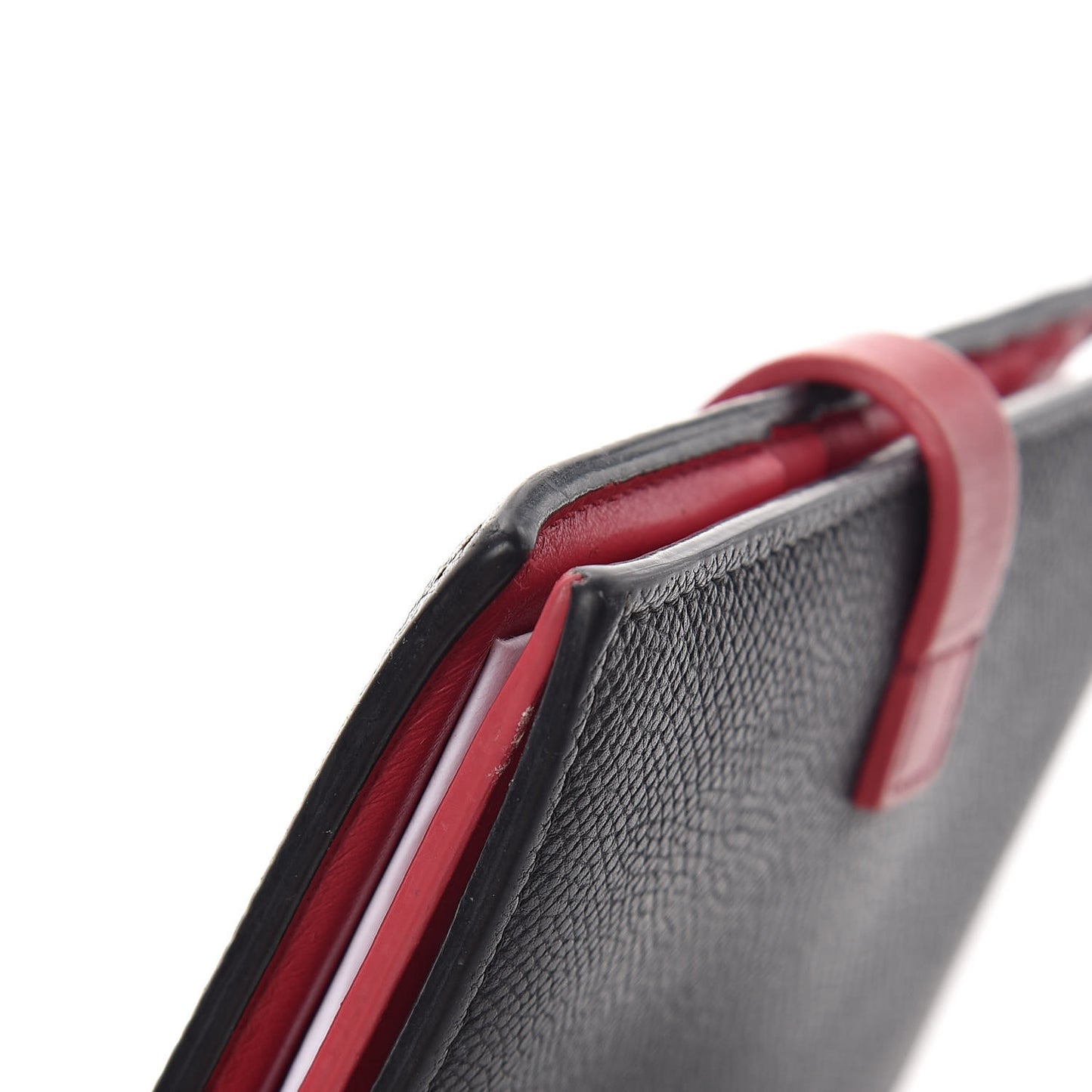 Grained Calfskin Medium Multifunction Strap Wallet Black