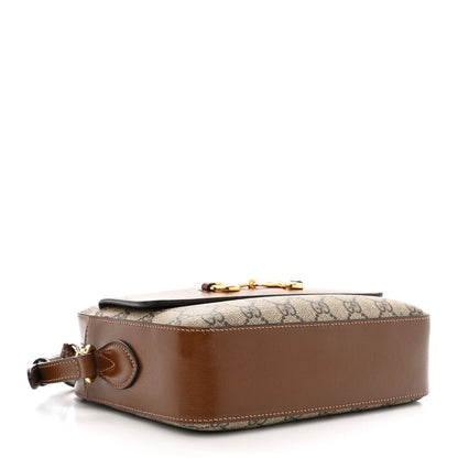 Gucci GG Supreme Monogram Small Horsebit 1955 Shoulder Bag Beige Brown Sugar 4 of 11