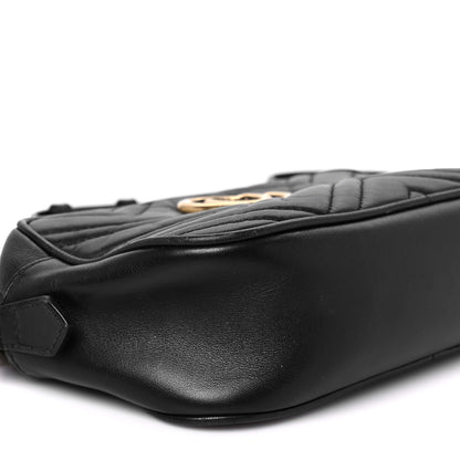 Gucci Calfskin Matelasse Small GG Marmont Chain Shoulder Bag Black 10 of 13