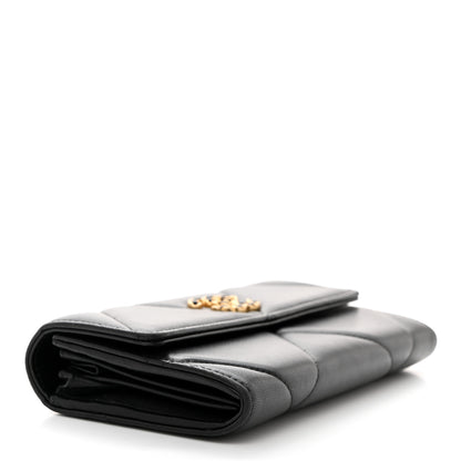 Chanel Lambskin Quilted Chanel 19 Flap Wallet Black 4 of 11