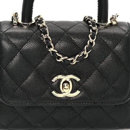 Chanel Caviar Quilted Coco Handle Clutch With Chain Black 8 of 11