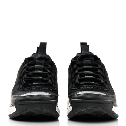 Chanel Velvet Calfskin Mixed Fibers CC Sneakers 36.5 Black 2 of 9