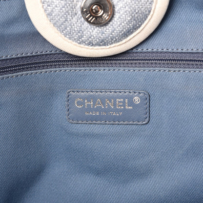 Chanel Canvas Extra Large Deauville Tote Light Blue 7 of 18