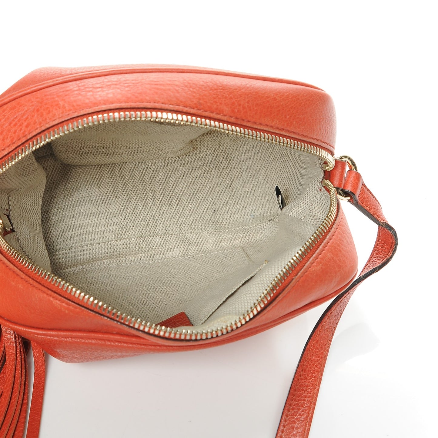 Pebbled Calfskin Small Soho Disco Bag Sun Orange