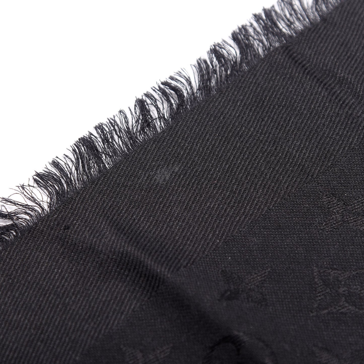 Silk Wool Monogram Lets Go Shawl Black