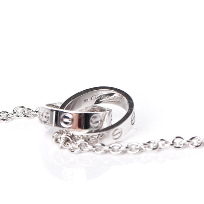 Cartier 18K White Gold Interlocking LOVE Necklace 8 of 9